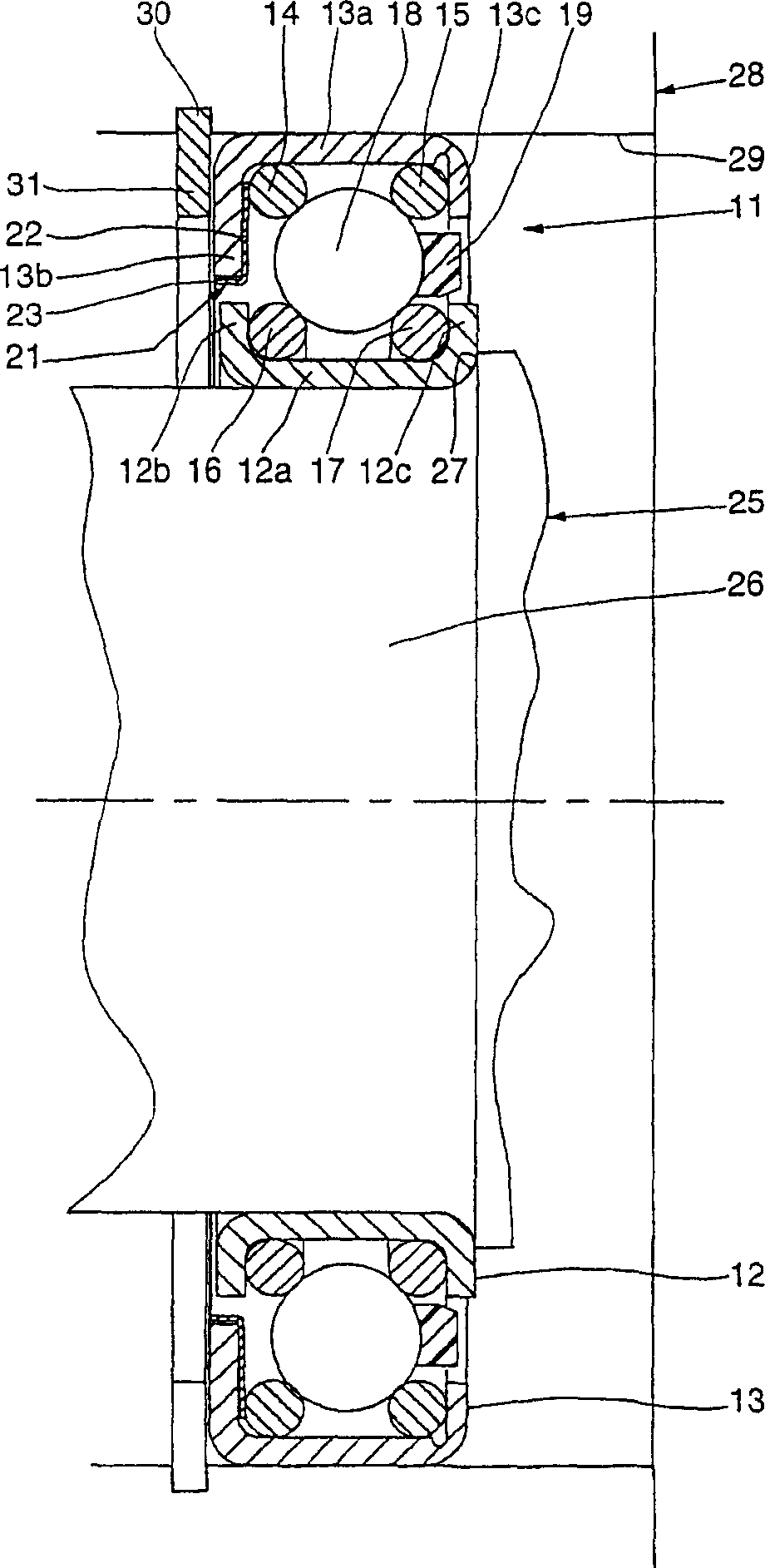 Antifriction bearing for a steering column