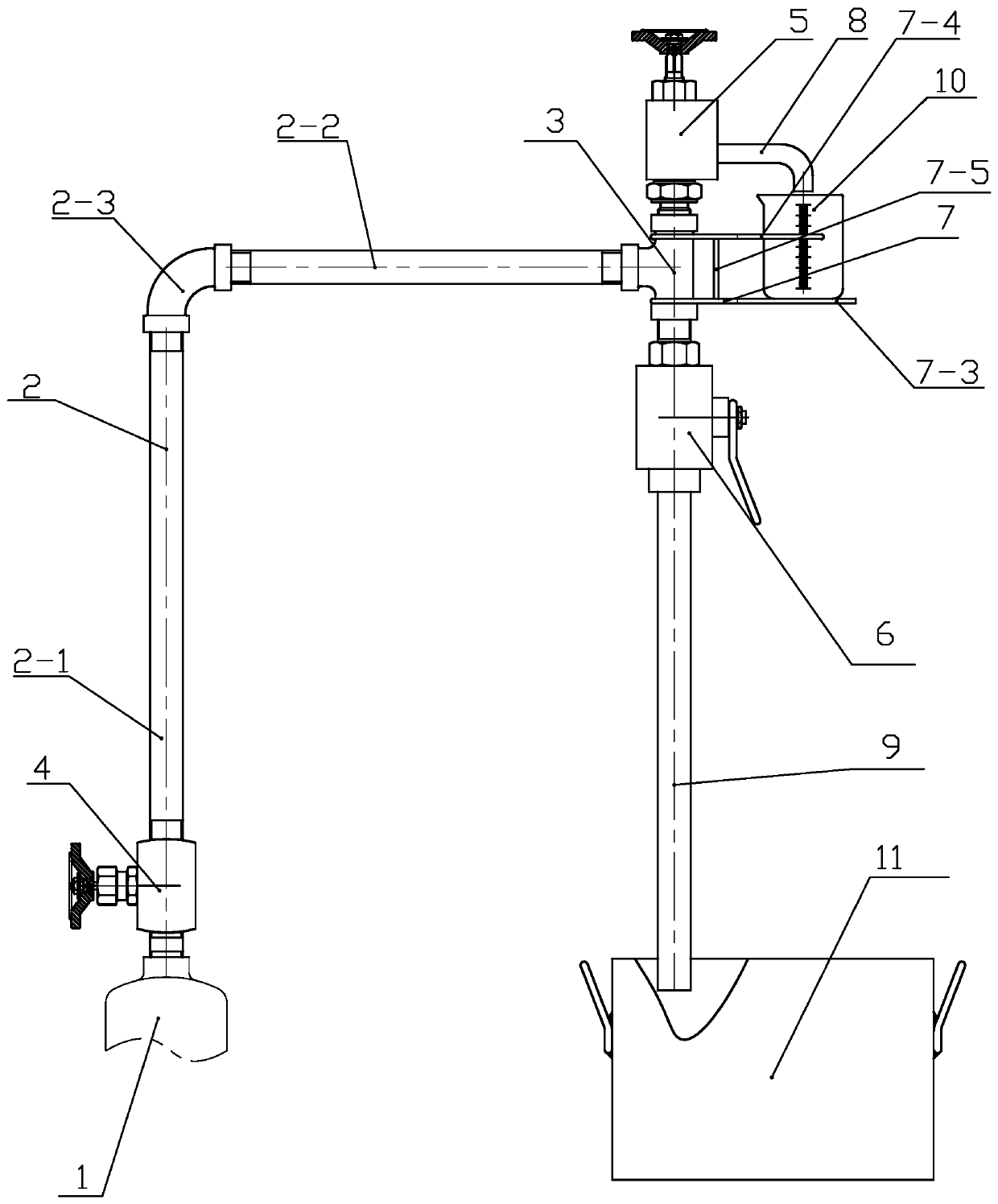 Shunting type sampling and emptying device for centrifugal pump