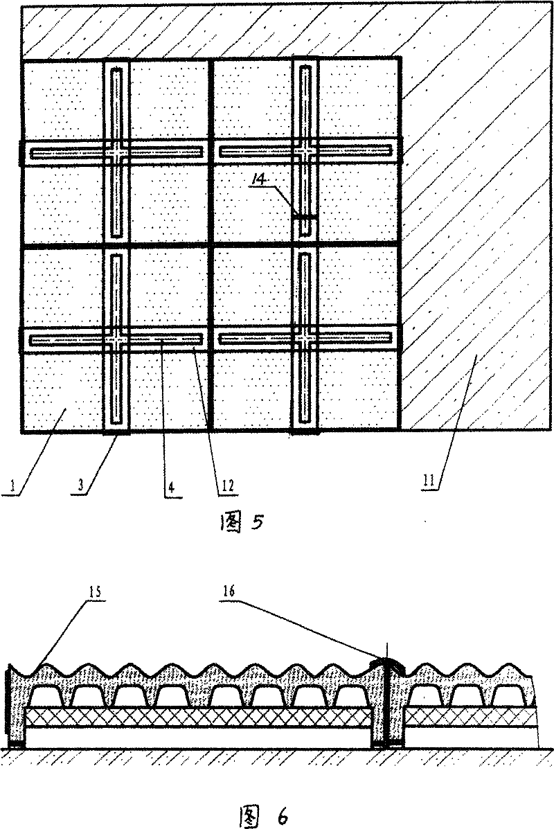 Frame filling body warm preservation heat insulation board and its construction method