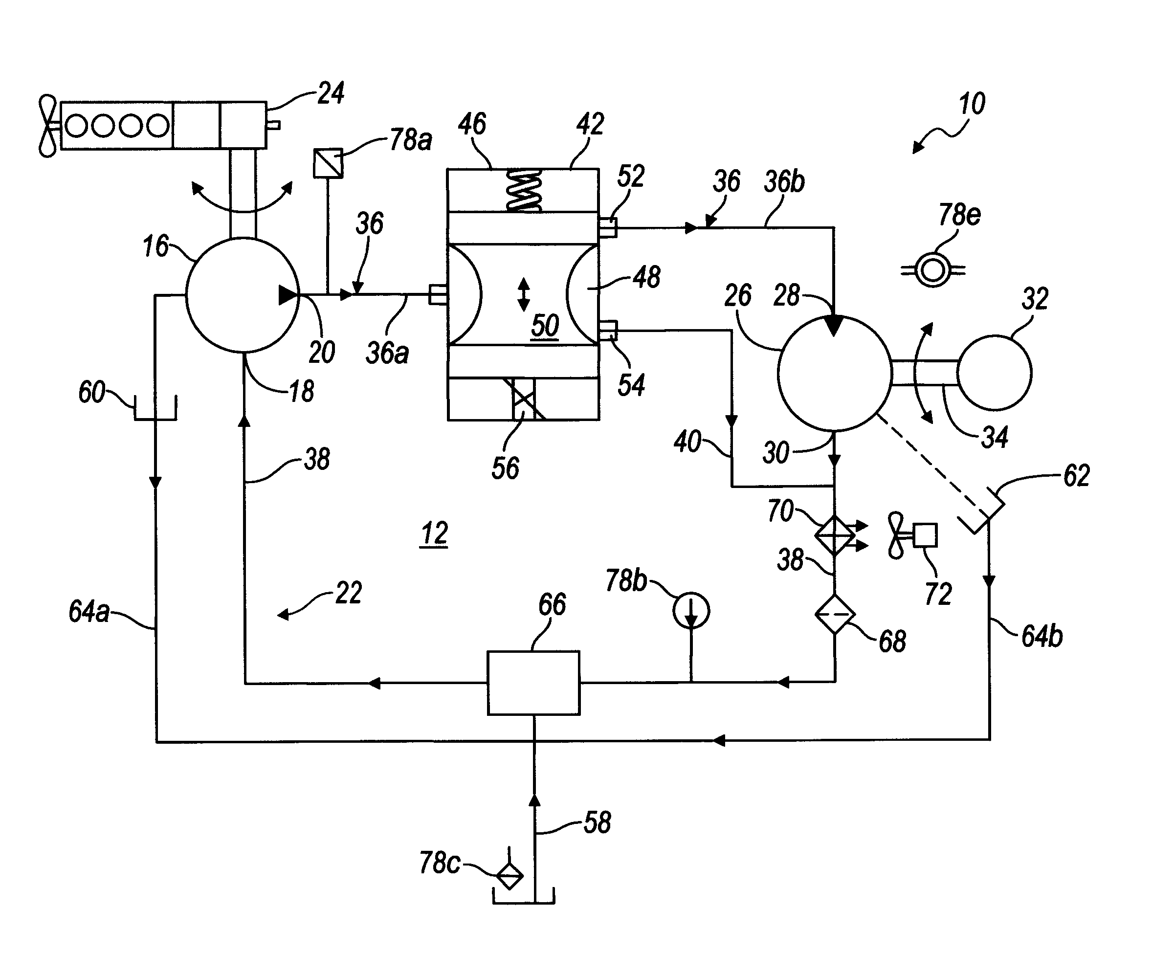 Electronic control for a hydraulically driven auxiliary power source