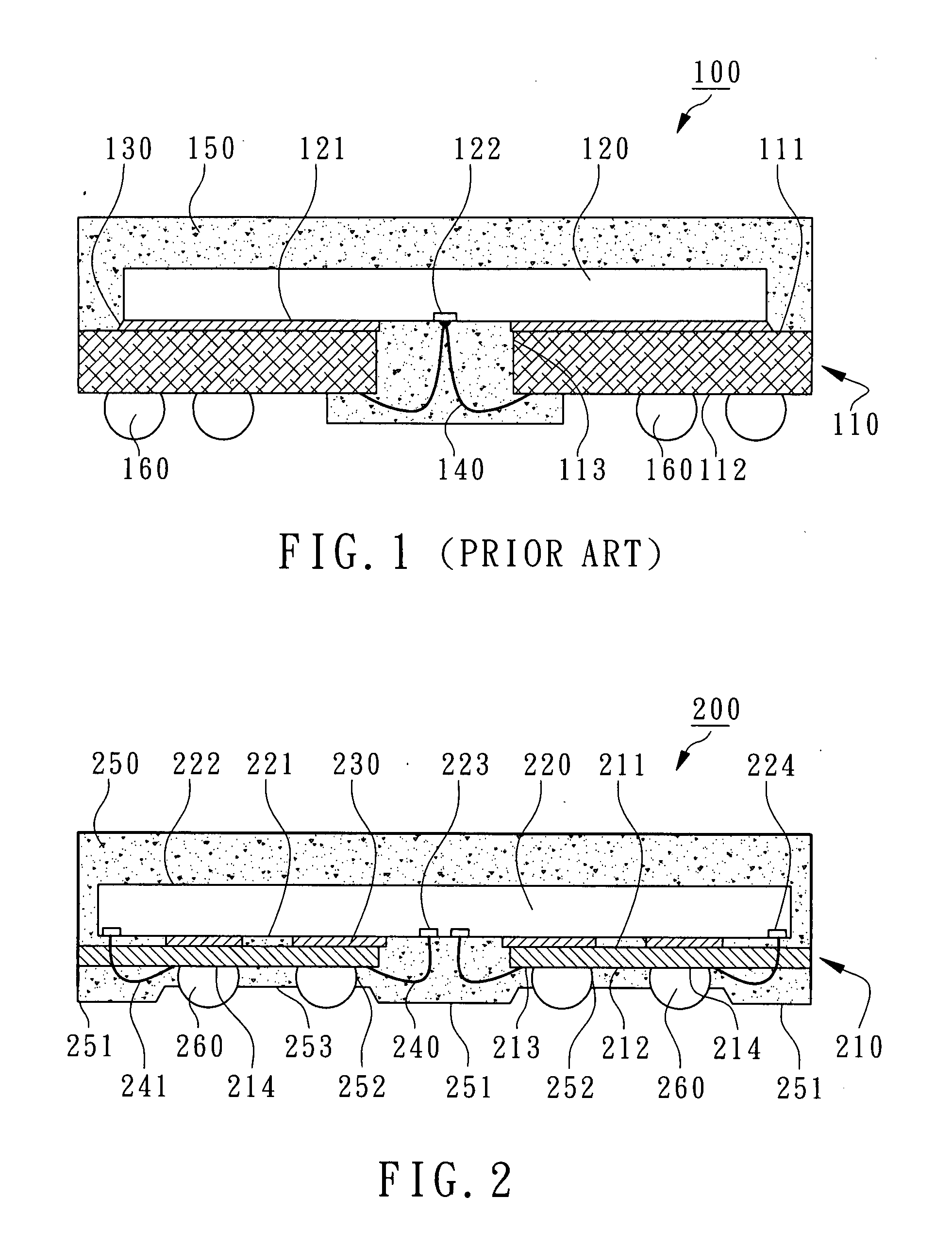 BGA package with leads on chip field of the invention