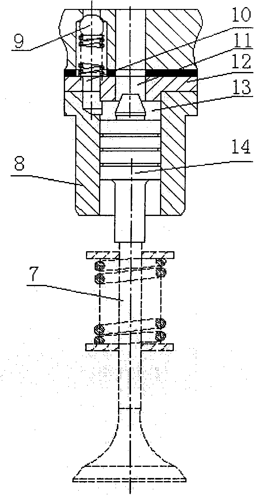Air valve seating control device for hydraulic drive air valve mechanism of engine