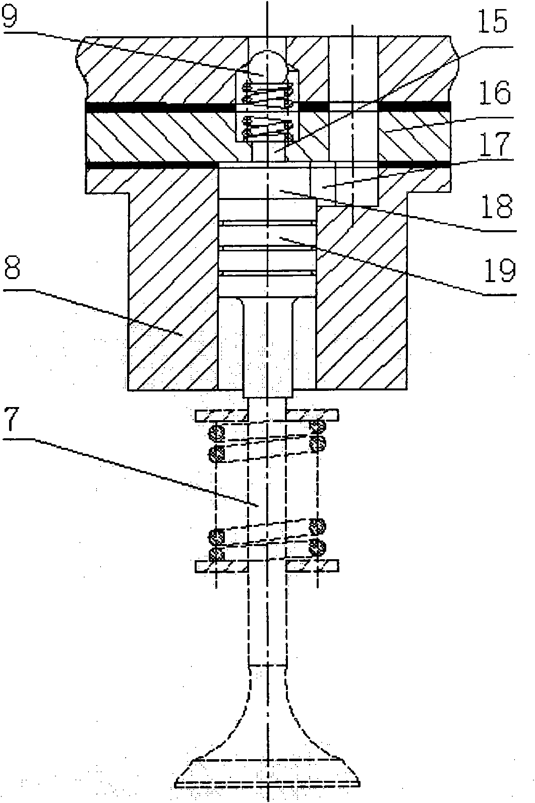 Air valve seating control device for hydraulic drive air valve mechanism of engine