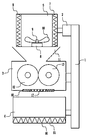 A recycling and softening device for plastic shoe boards