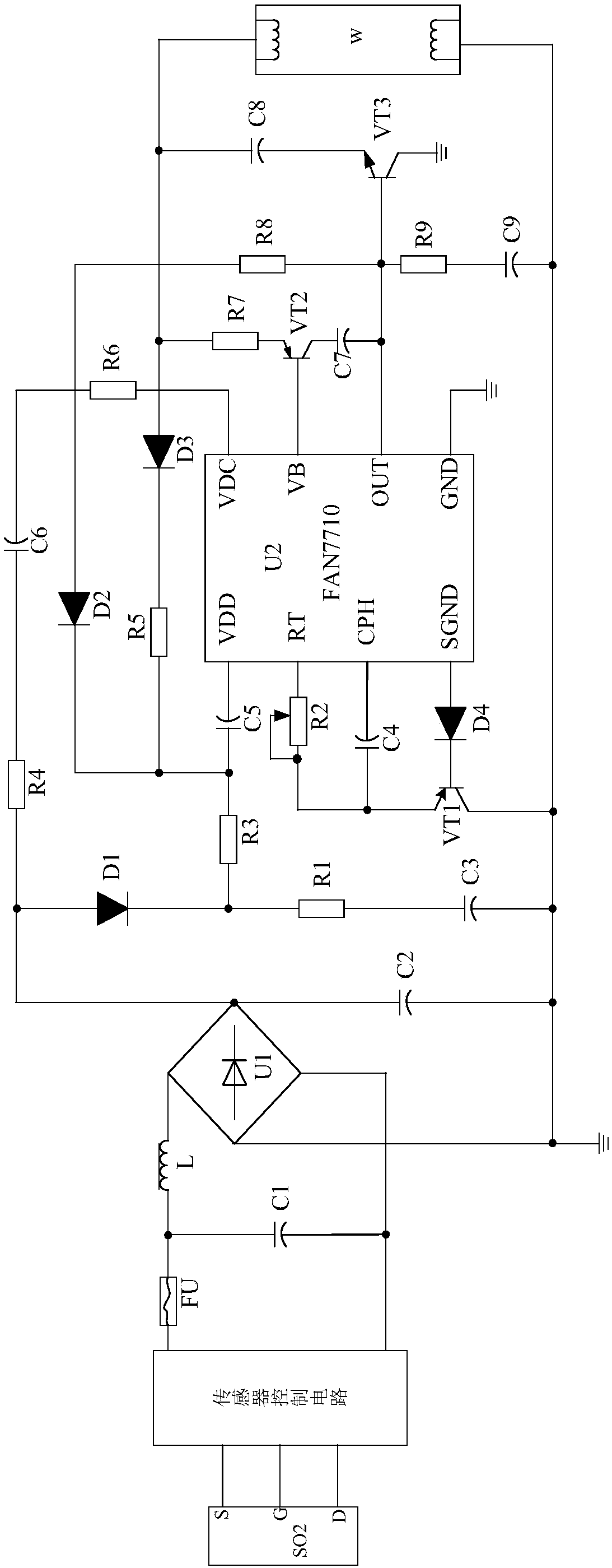 Sensor control circuit-based integrated intelligent control system for electronic energy-saving lamp