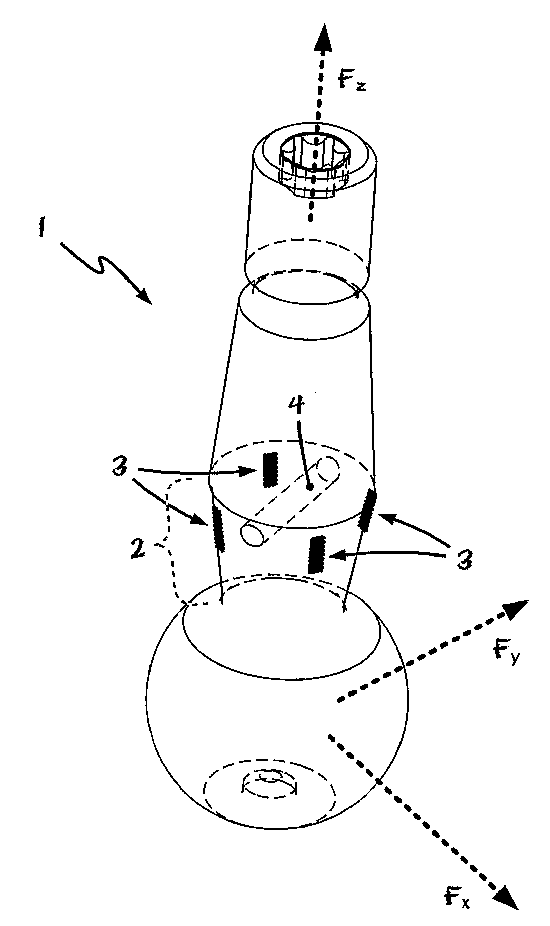 Load-Sensing System with at Least One Ball and Socket Joint