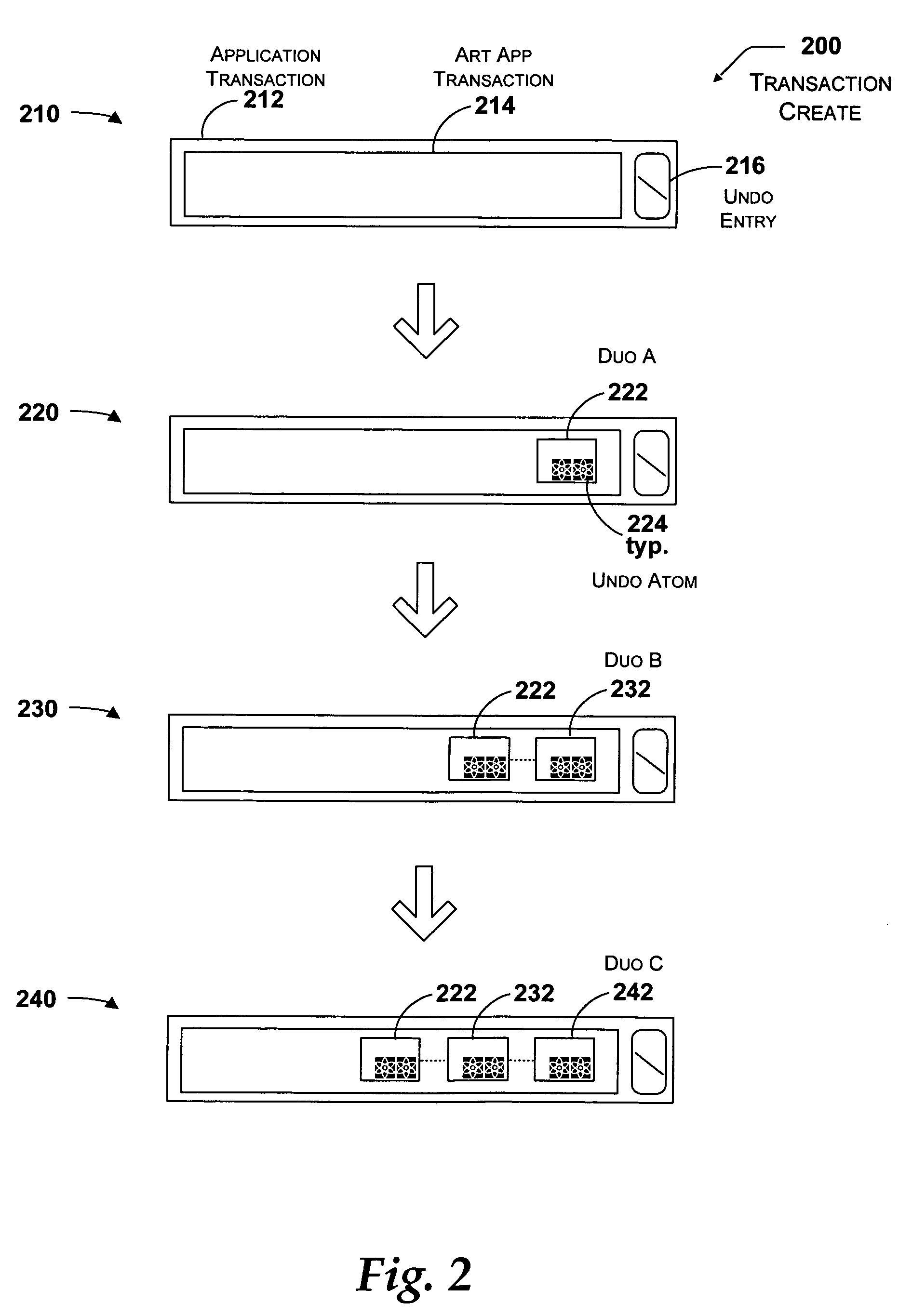System and method for undoing application actions using inverse actions with atomic rollback