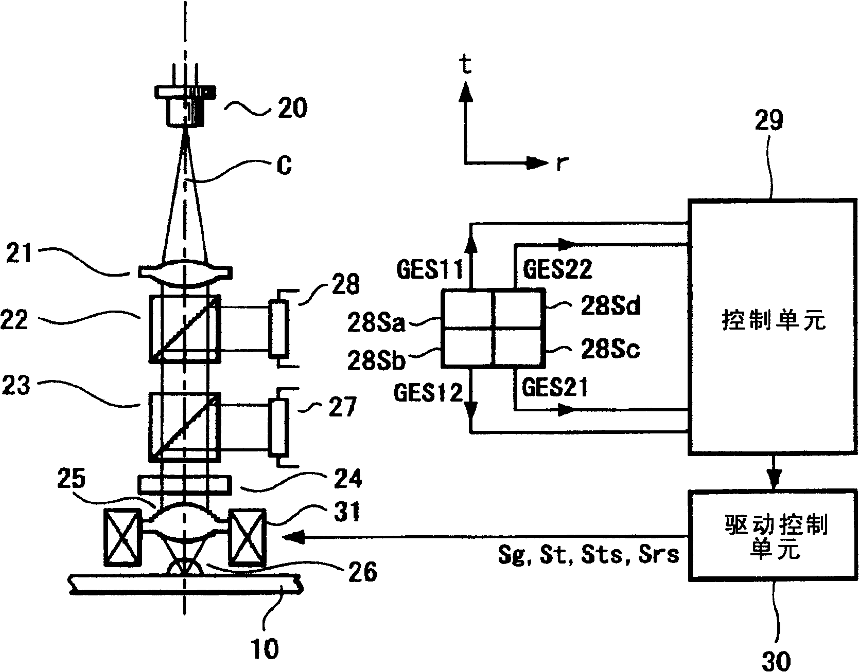 Optical recording and reproducing apparatus, optical head and skew detection method