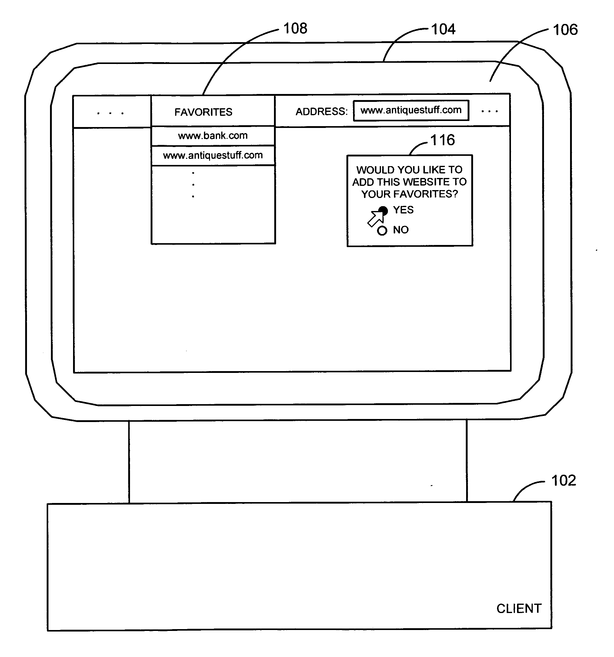 System and method for automatic generation of browsing favorites