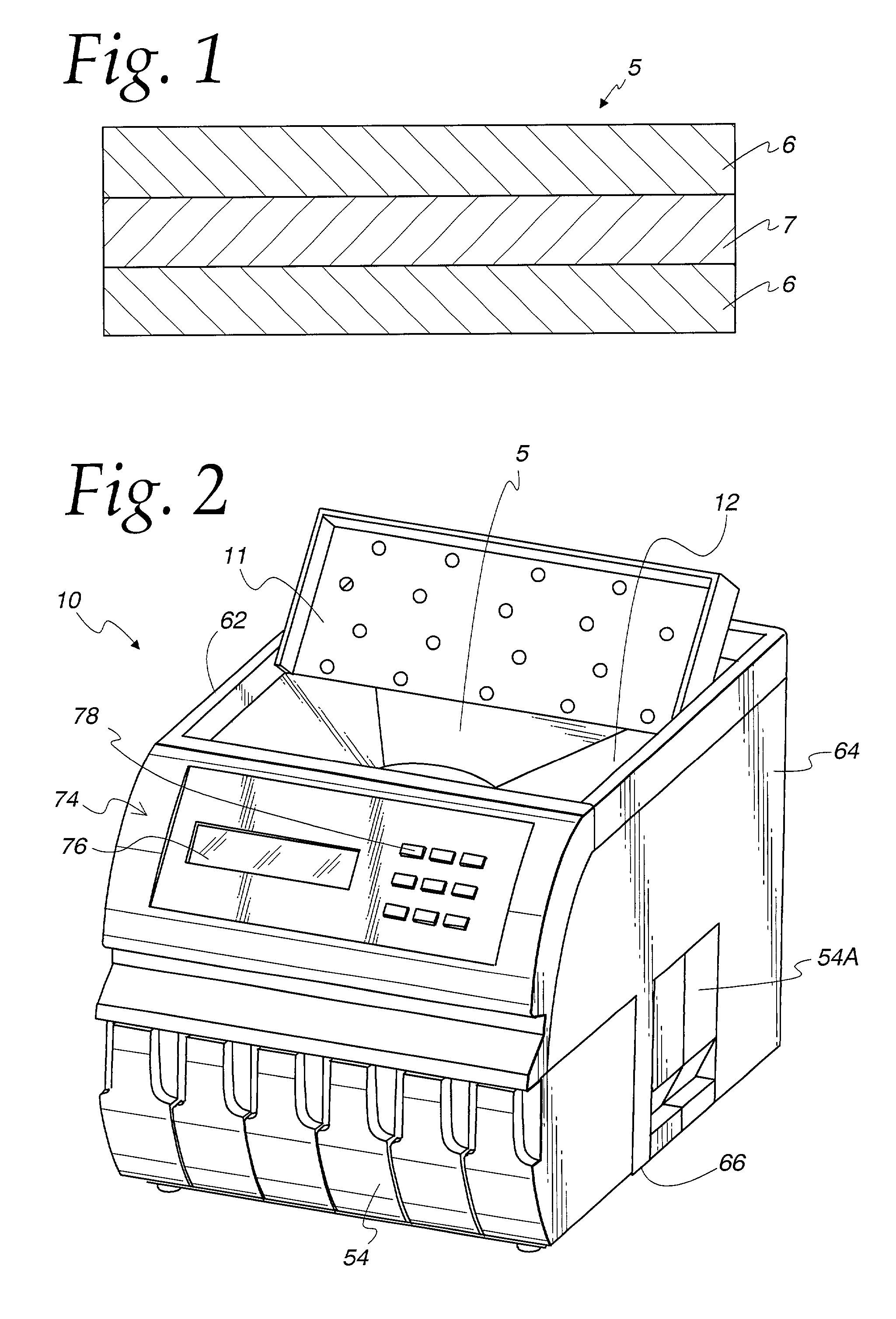 Coin processing machine having coin-impact surfaces made from laminated metal