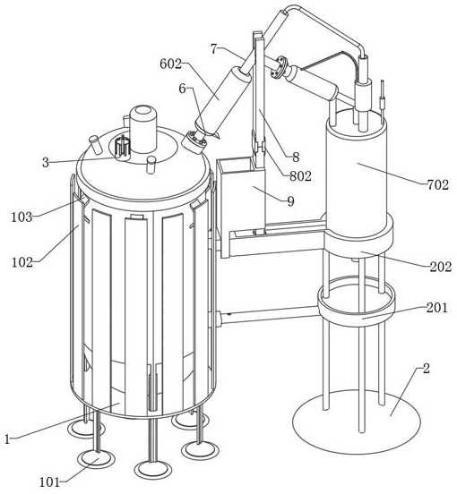 Distillation reaction kettle with protective structure for chemical production
