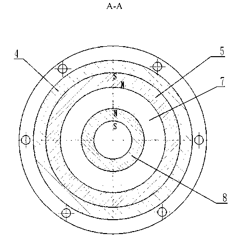 Magnetic liquid damping vibration attenuating device