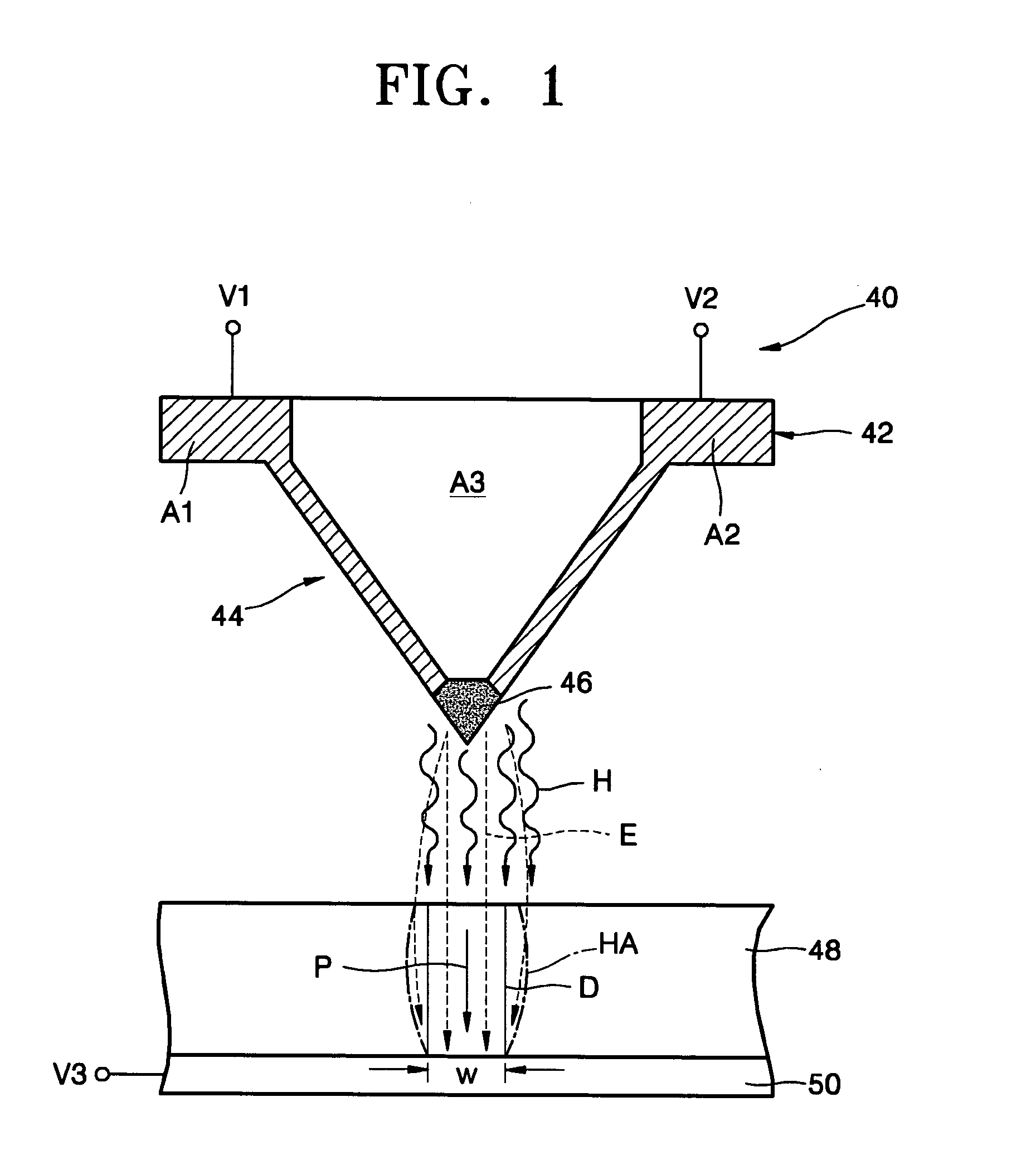 Method of writing data on a storage device using a probe technique