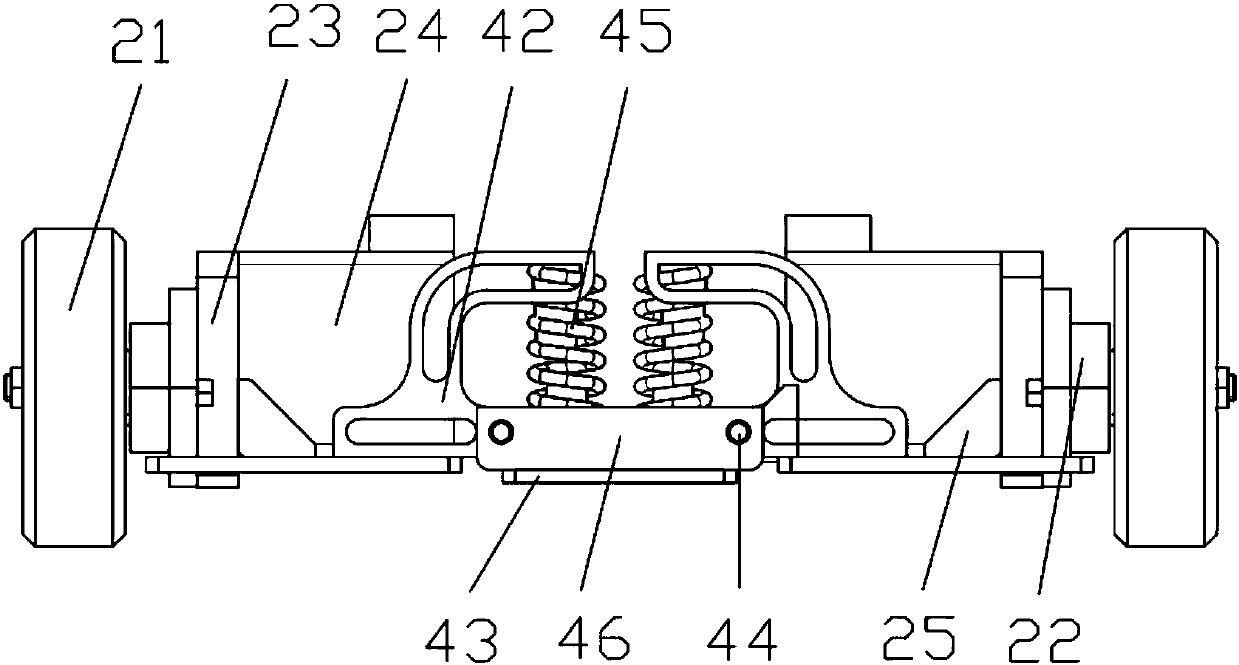 Six-wheeled AGV suspension chassis