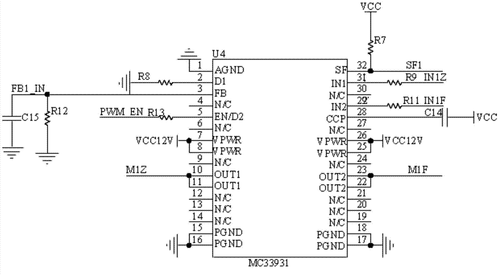 Motor driving circuit for tree-climbing robot