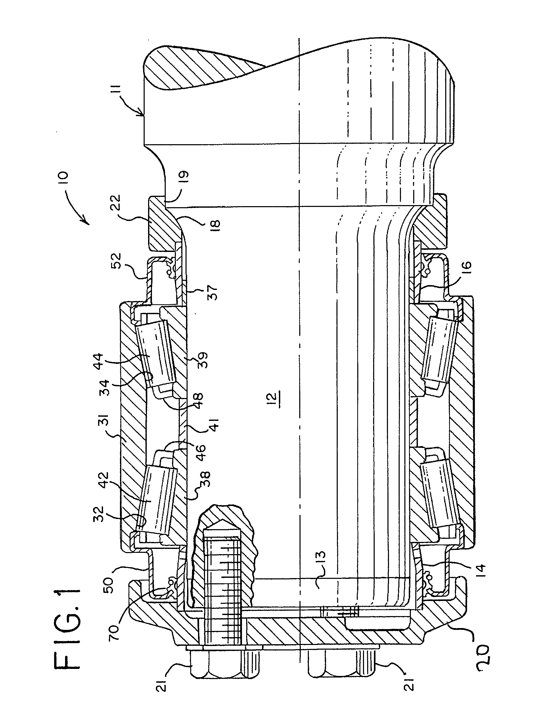 Bearing assembly having a dust seal arrangement with contacting and non-contacting dust seals