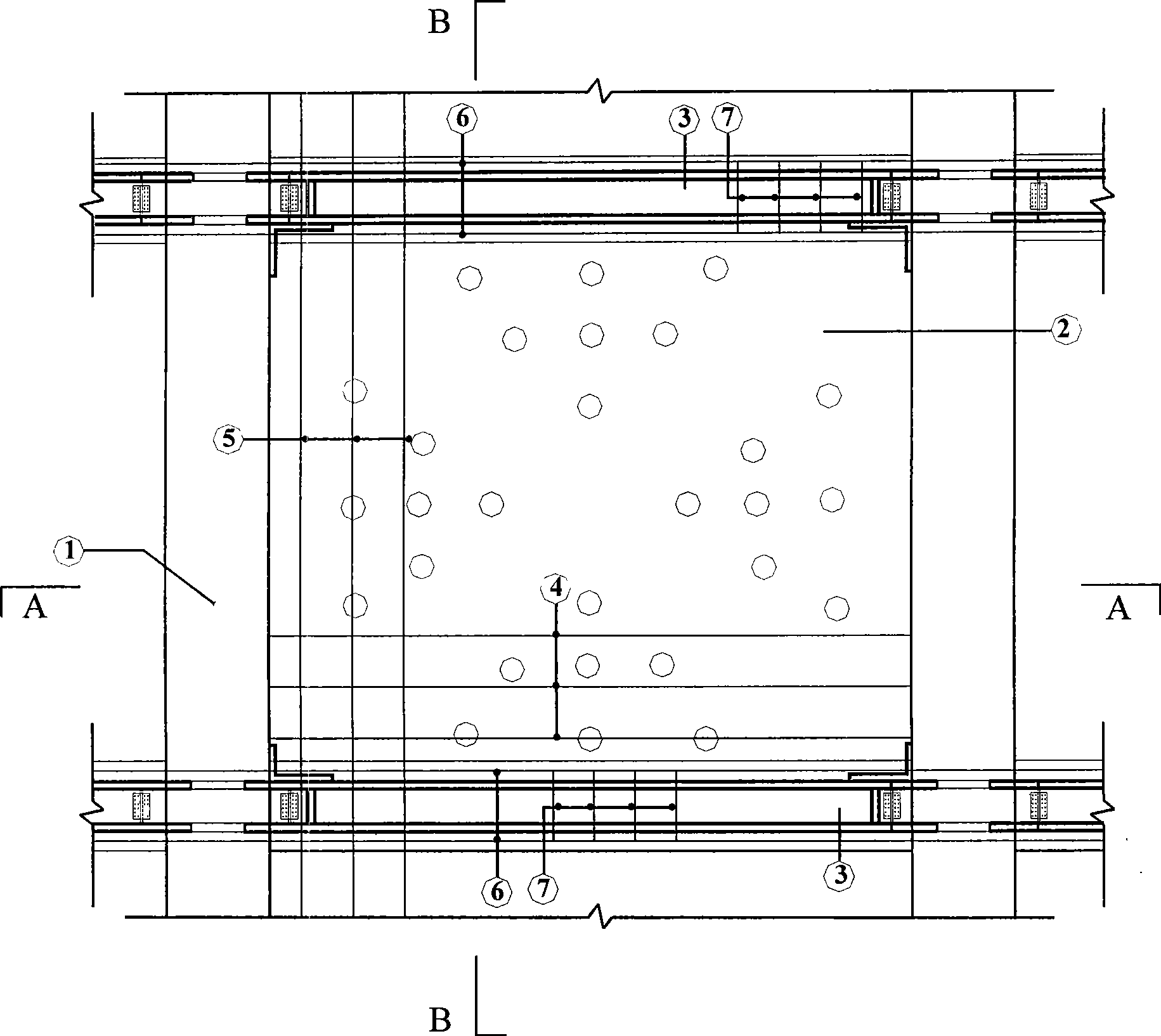 Steel tube concrete - punching steel plate - concrete combined shear wall and manufacturing method thereof