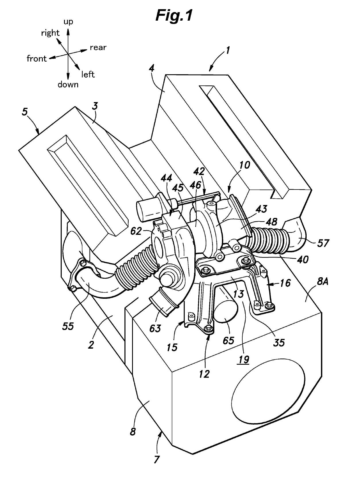 Internal combustion engine provided with turbocharger