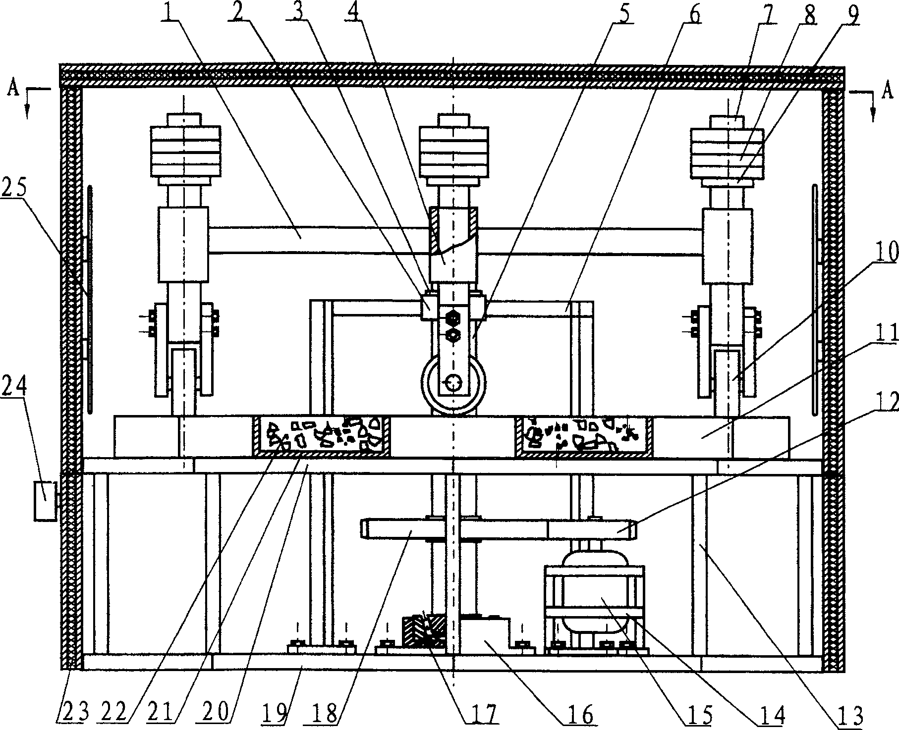 Indoor rotary wheel rut test machine for asphalt mixture