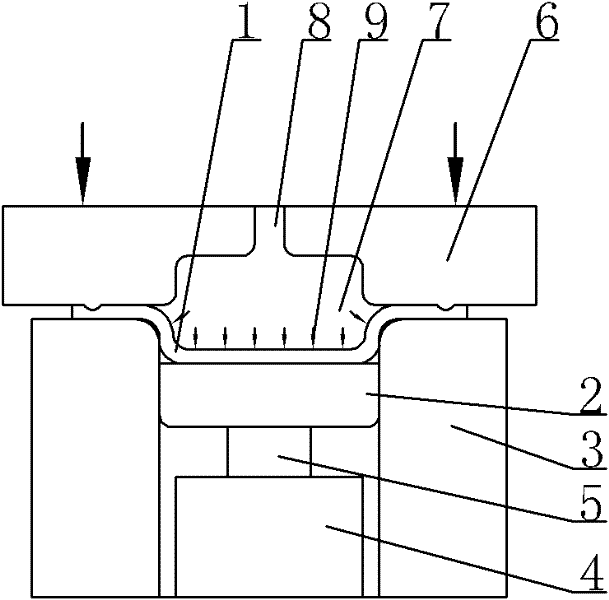 Plate back press forming method utilizing displacement control mode
