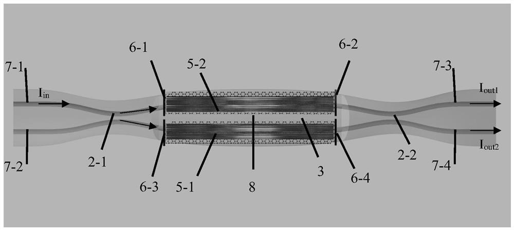 Graphene-based silver nano-column enhanced dual-core light intensity modulator