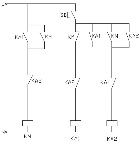 Single button single start single stop control device and control method