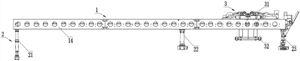 Outrigger-lifting type bridge deck erecting machine and bridge deck erecting method