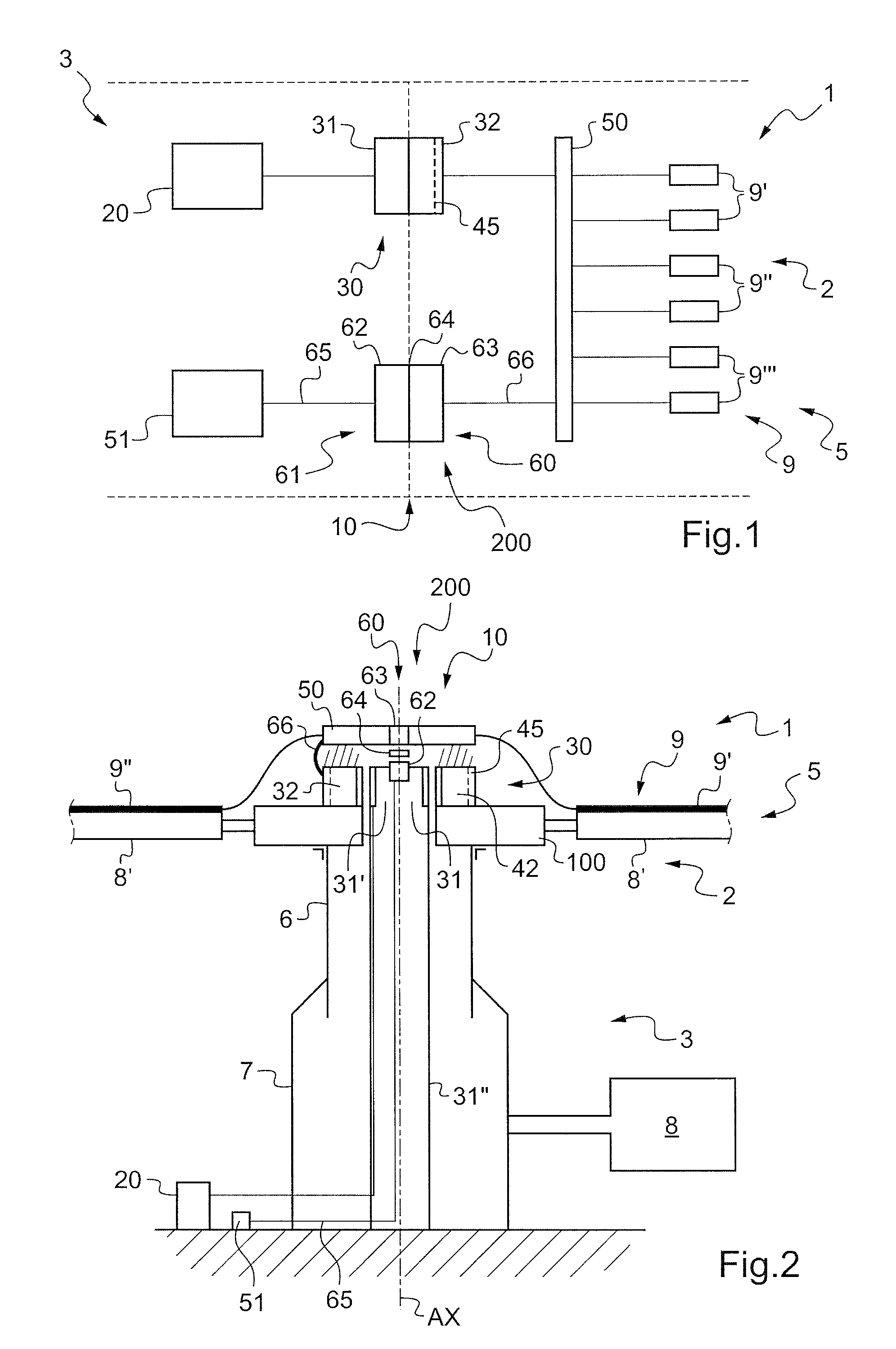 Electrical power supply and control device for equipment of a rotor, and an aircraft fitted with such a device