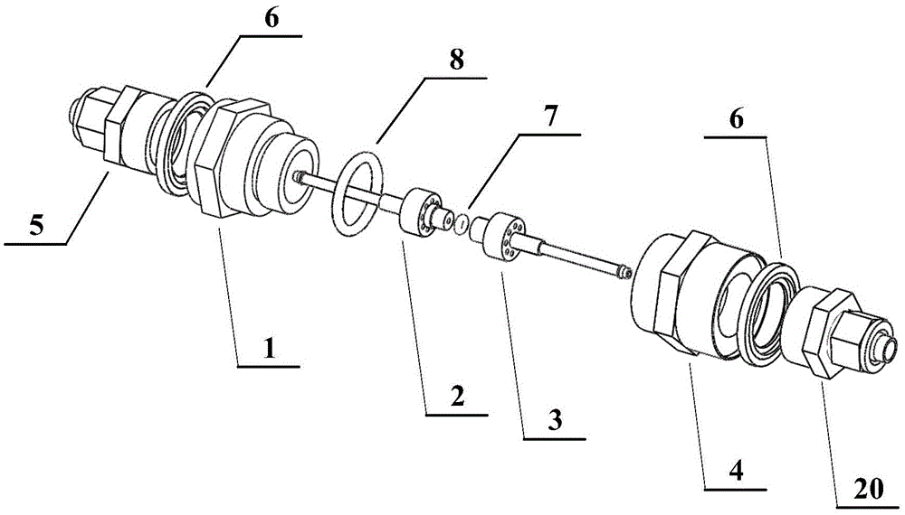 Connecting device for inner and outer pipes of MQL (Minimal Quantity Lubrication) system