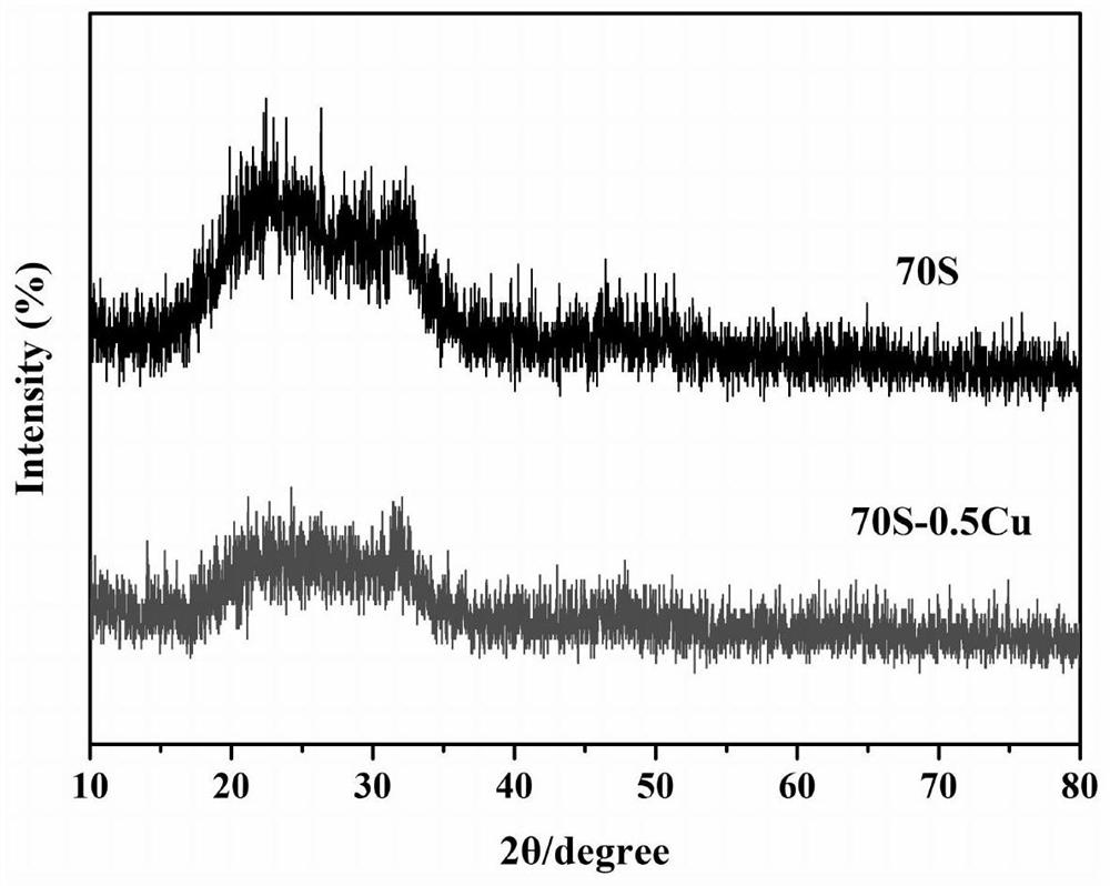 Copper-containing bioactive glass dressing and preparation method thereof