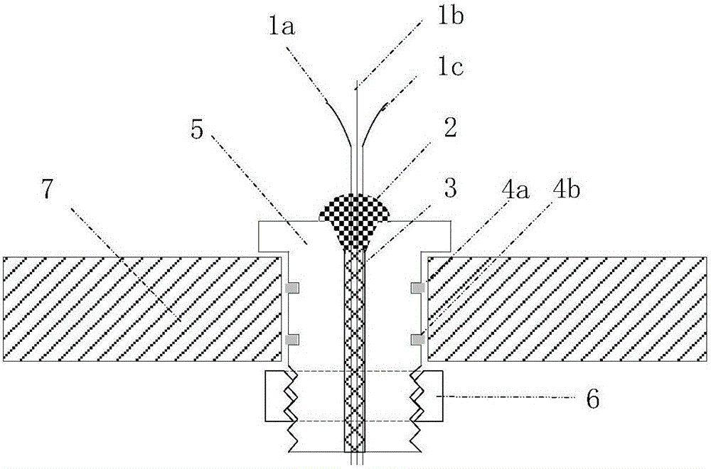 A multi-line lead-out device for a high-pressure vessel