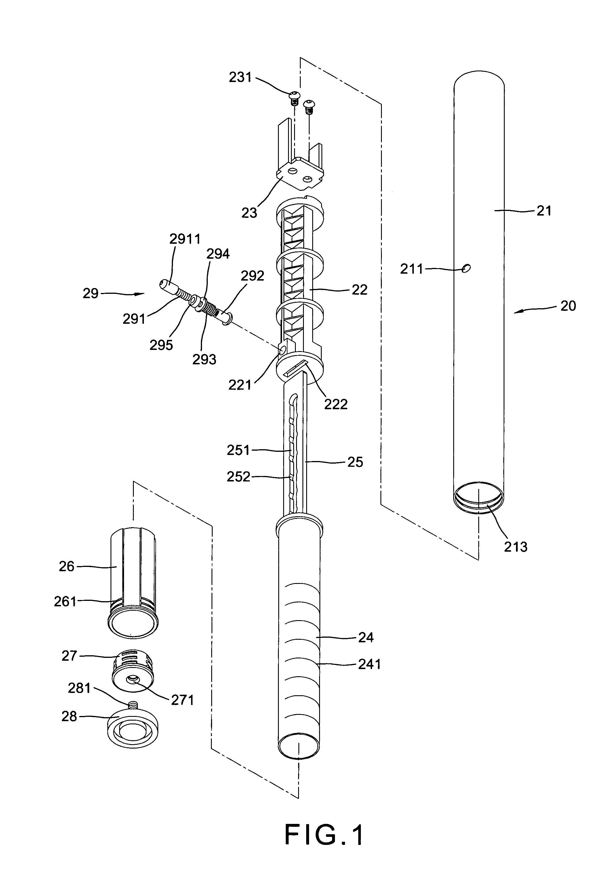 Elevation adjustment device in the legs of table