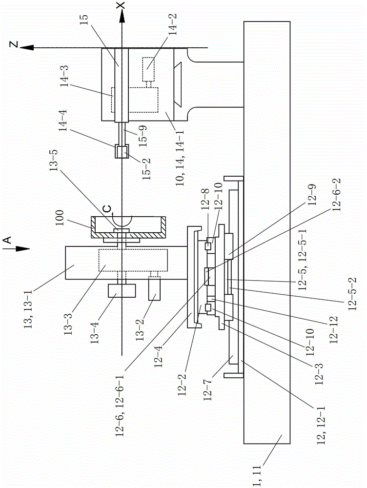 Control method for planar conjugate cam contour detecting and grinding device