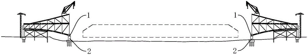 Self-balancing cantilever construction method of long-span steel truss arch bridge and limit bearing of main pier