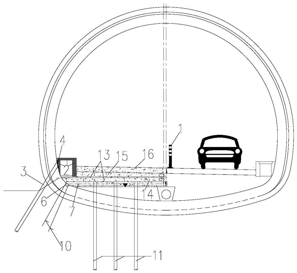 A treatment method for highway tunnel pavement uplift disease without interrupting traffic