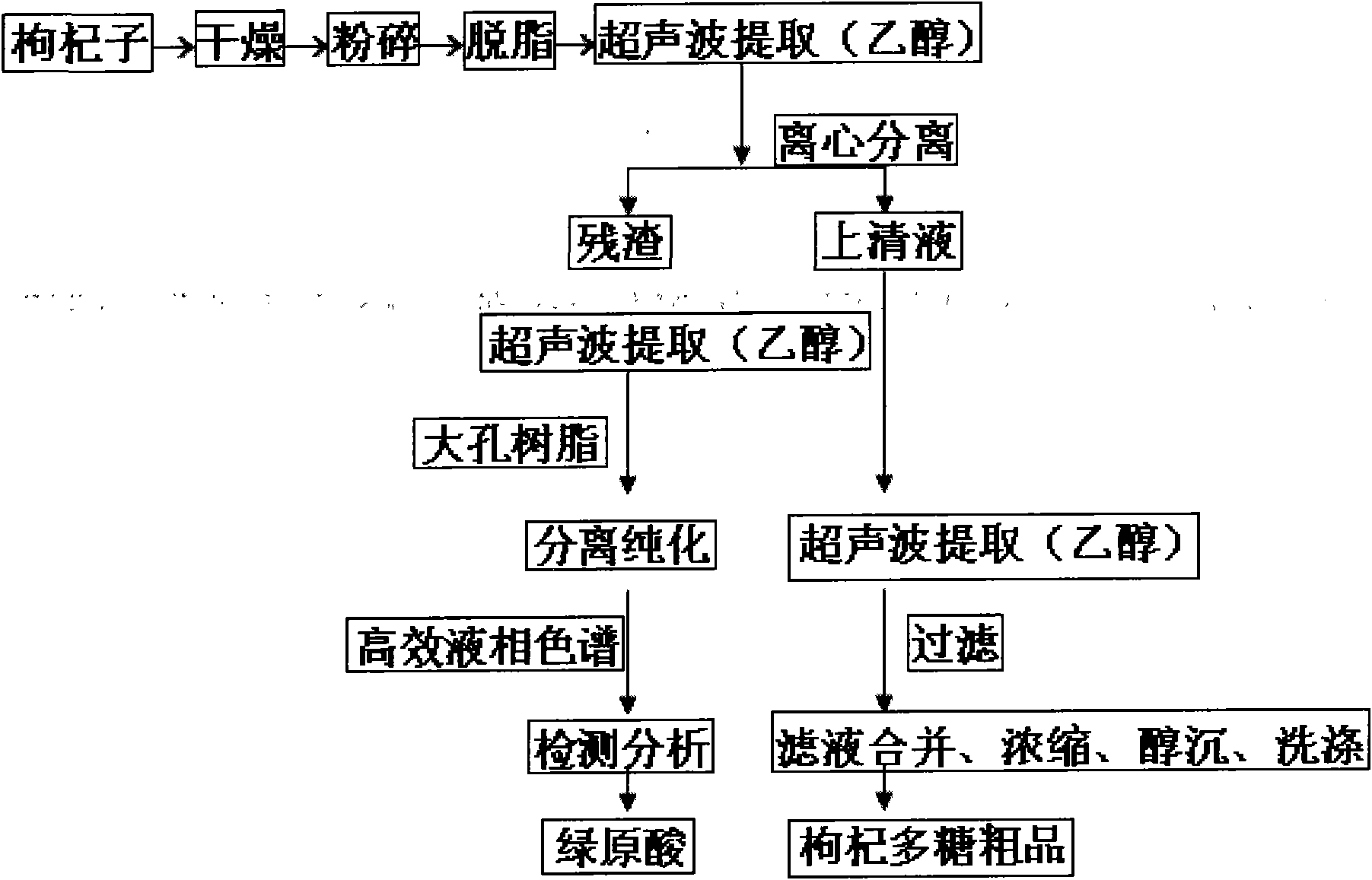 Method for extracting chlorogenic acid from Chinese wolfberry