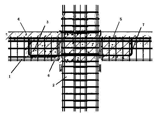 Bottom steel bar connecting structure of key groove node precast frame beam