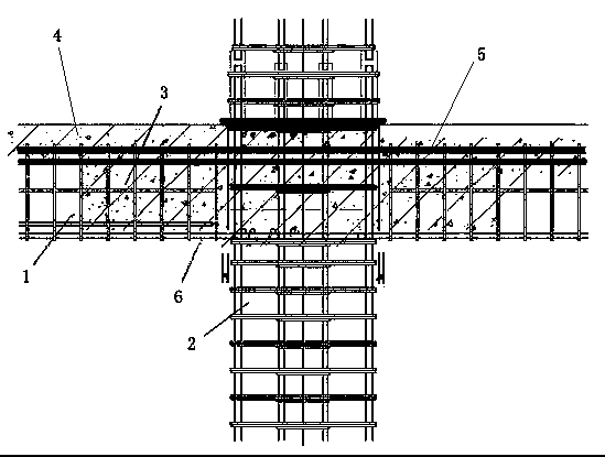 Bottom steel bar connecting structure of key groove node precast frame beam