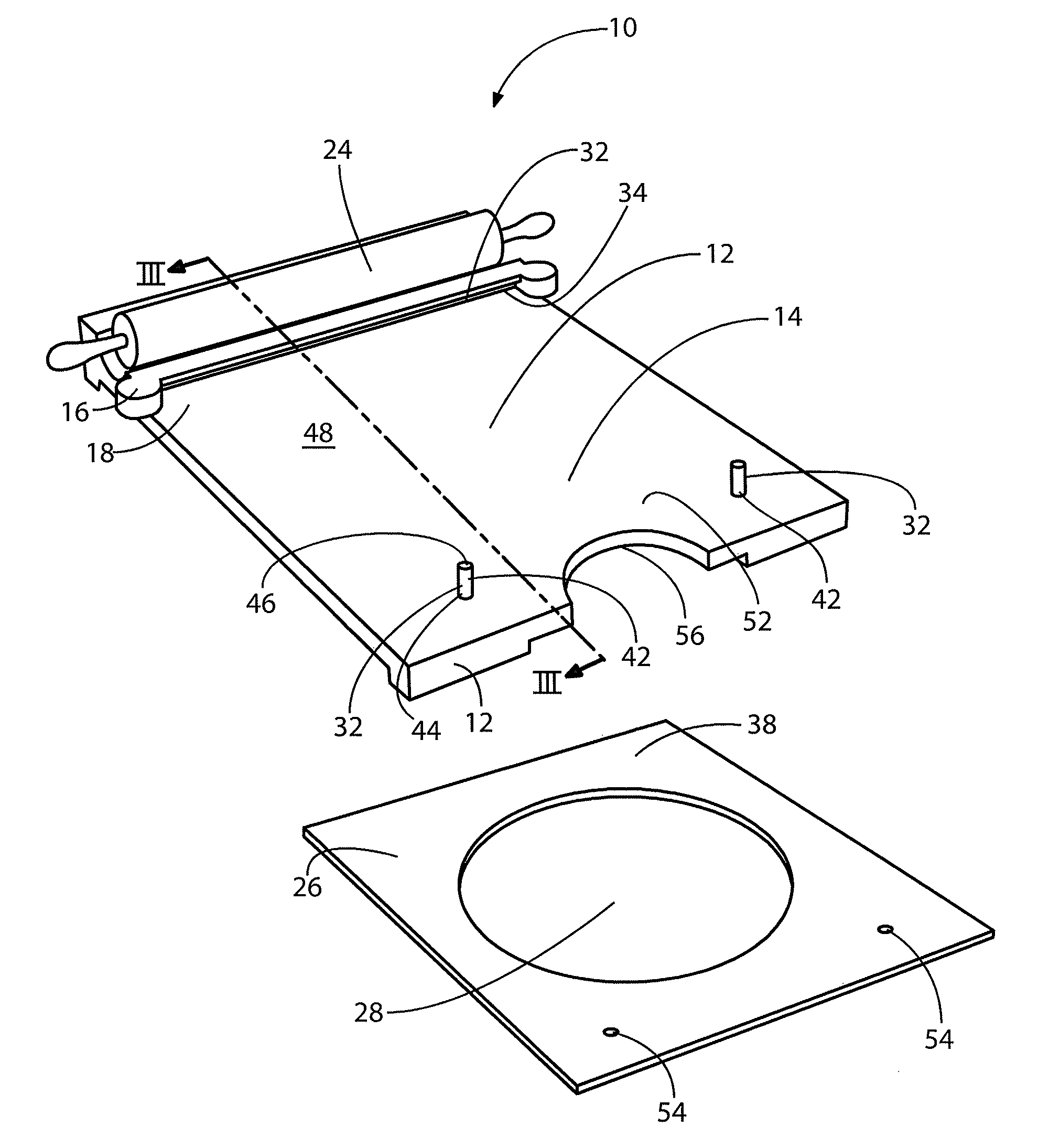 Dough shaping device and kit