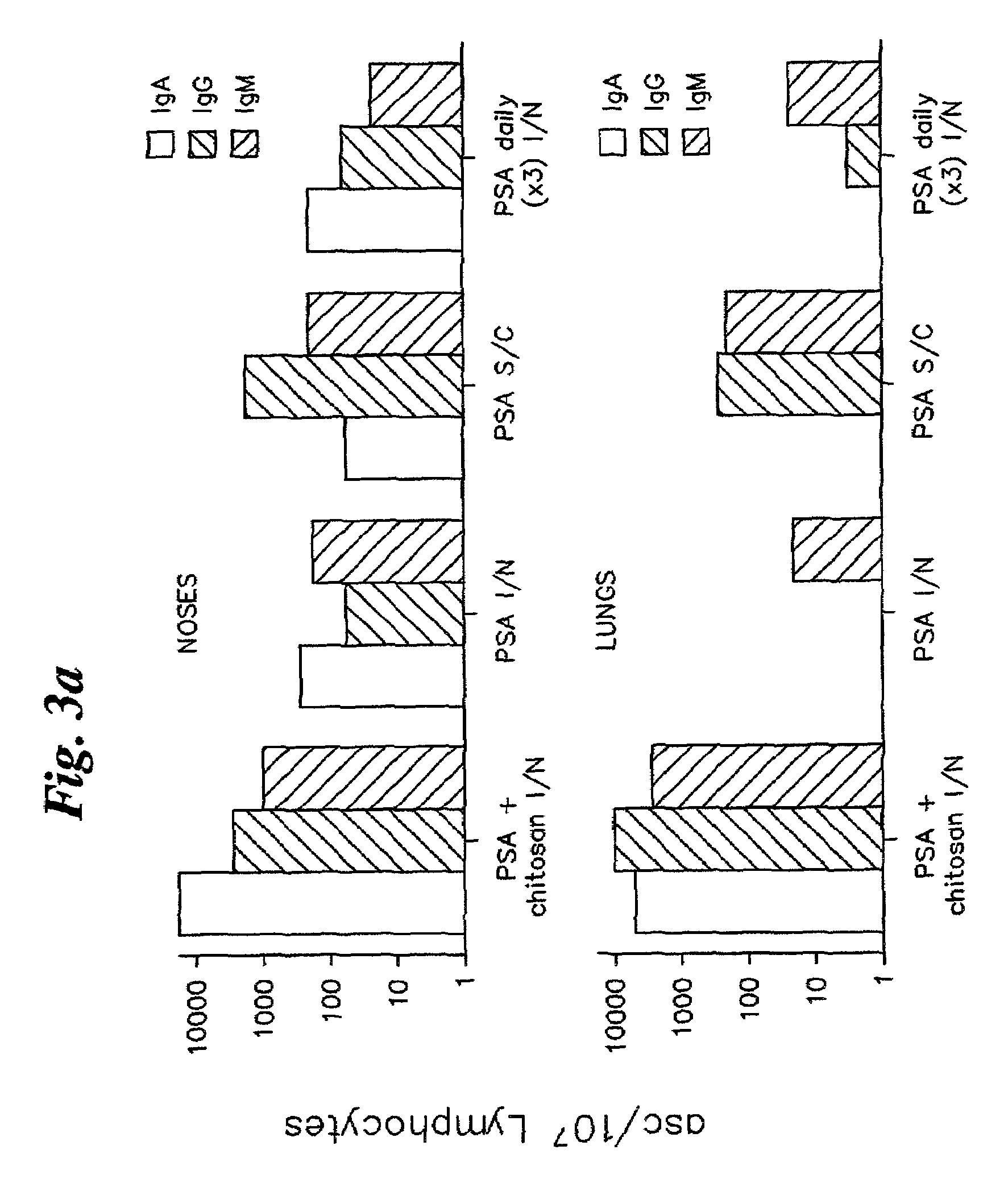 Vaccine compositions including chitosan for intranasal administration and use thereof
