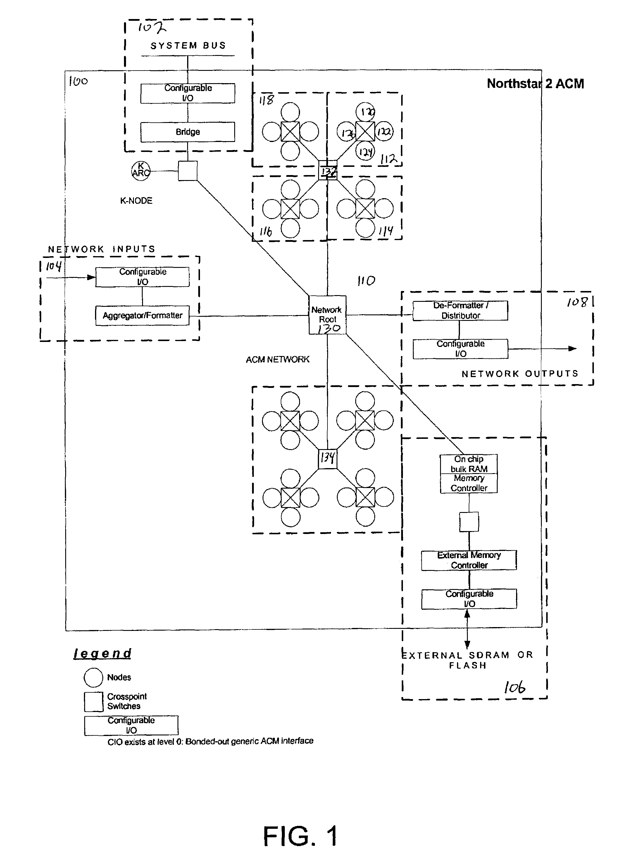 Reconfigurable filter node for an adaptive computing machine