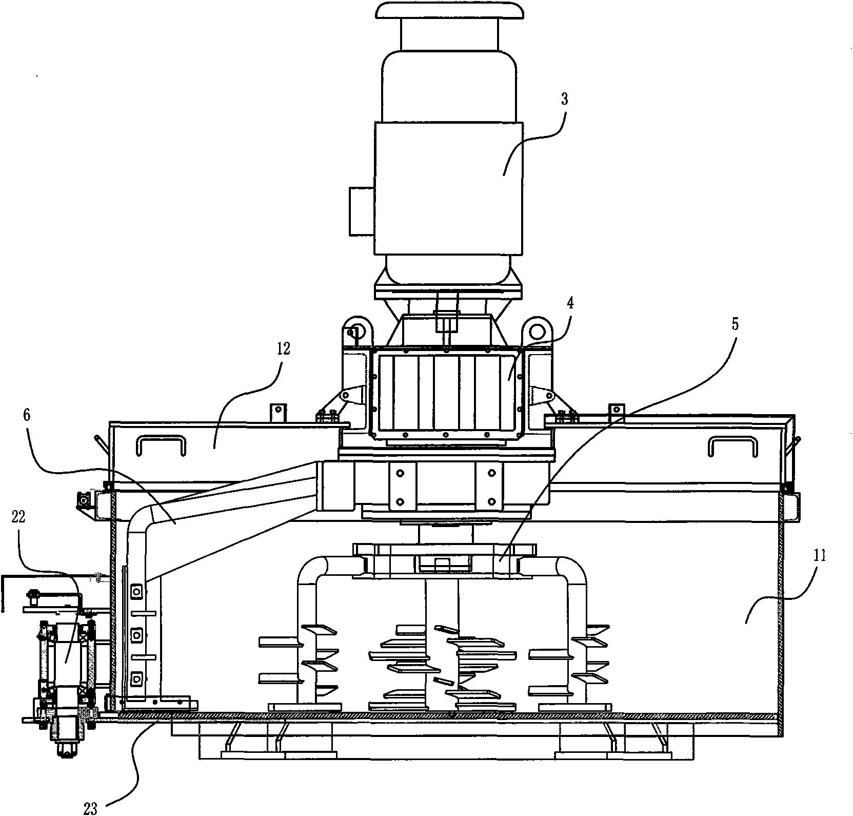 Discharging door sealing structure of asphalt cement plaster stirring ...