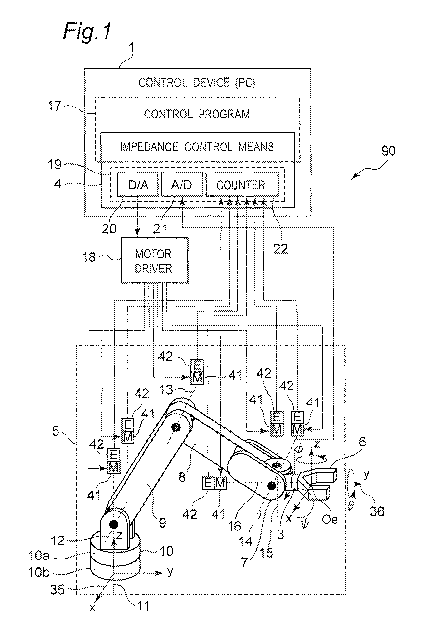 Robot, control device for robot, and control method of robot