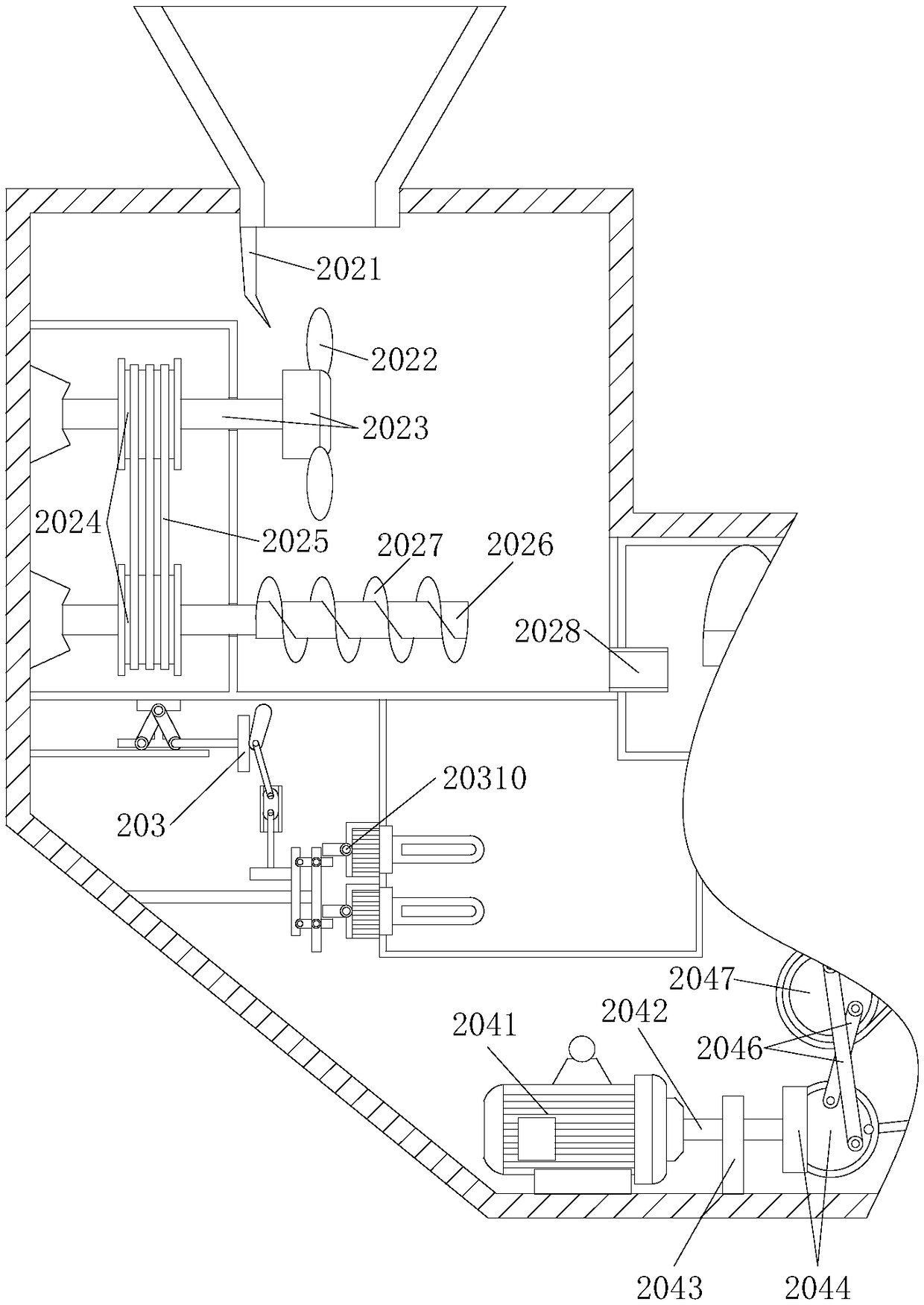 Material feeding device of pasteurization machine