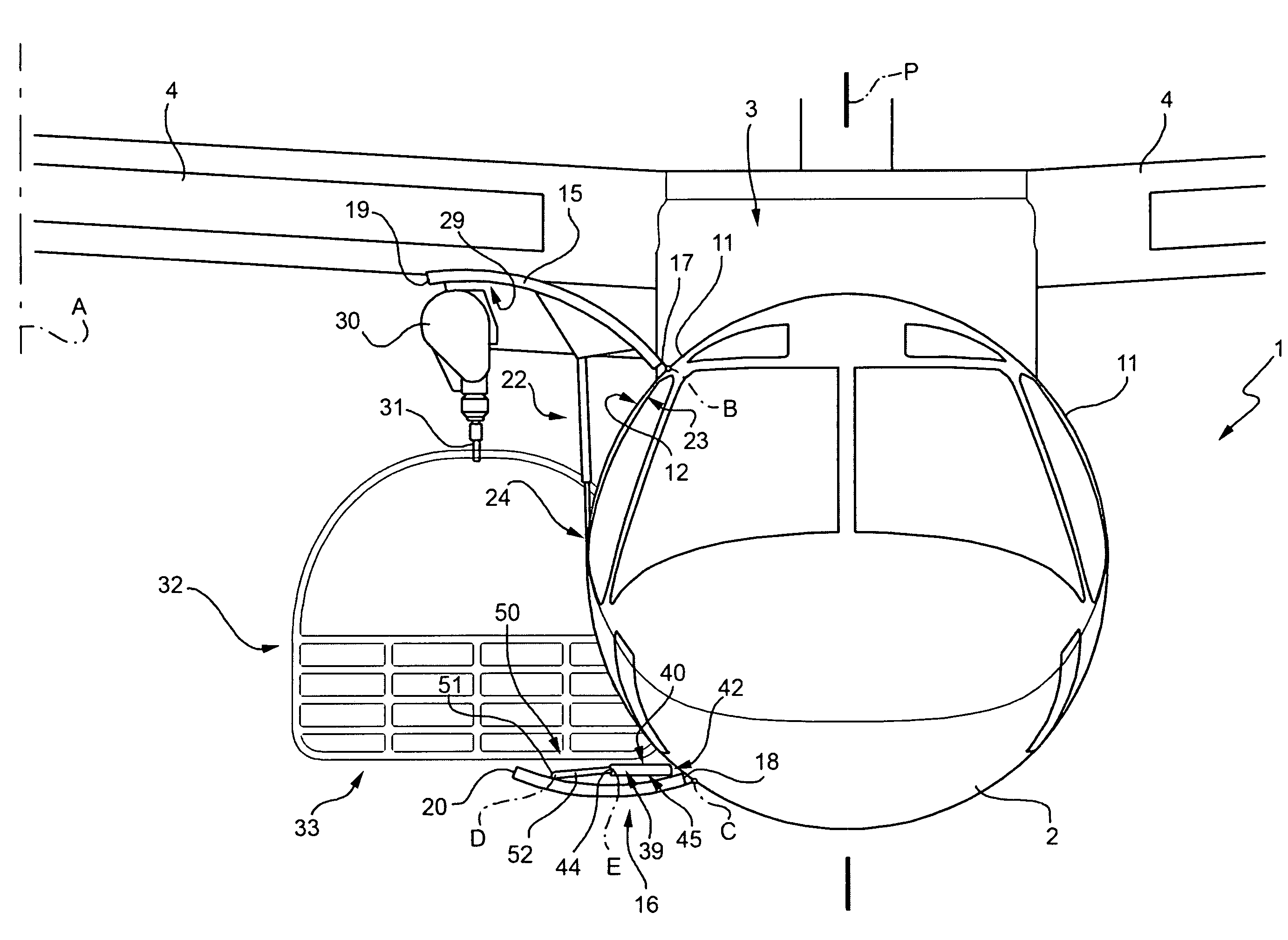 Aircraft and method of retrieving a rescue cradle into the aircraft fuselage