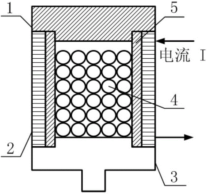 Coupled electromagnetic field particle damper with ferromagnetic end cover additionally arranged at one end and vibration reduction method of particle damper for vibration structure