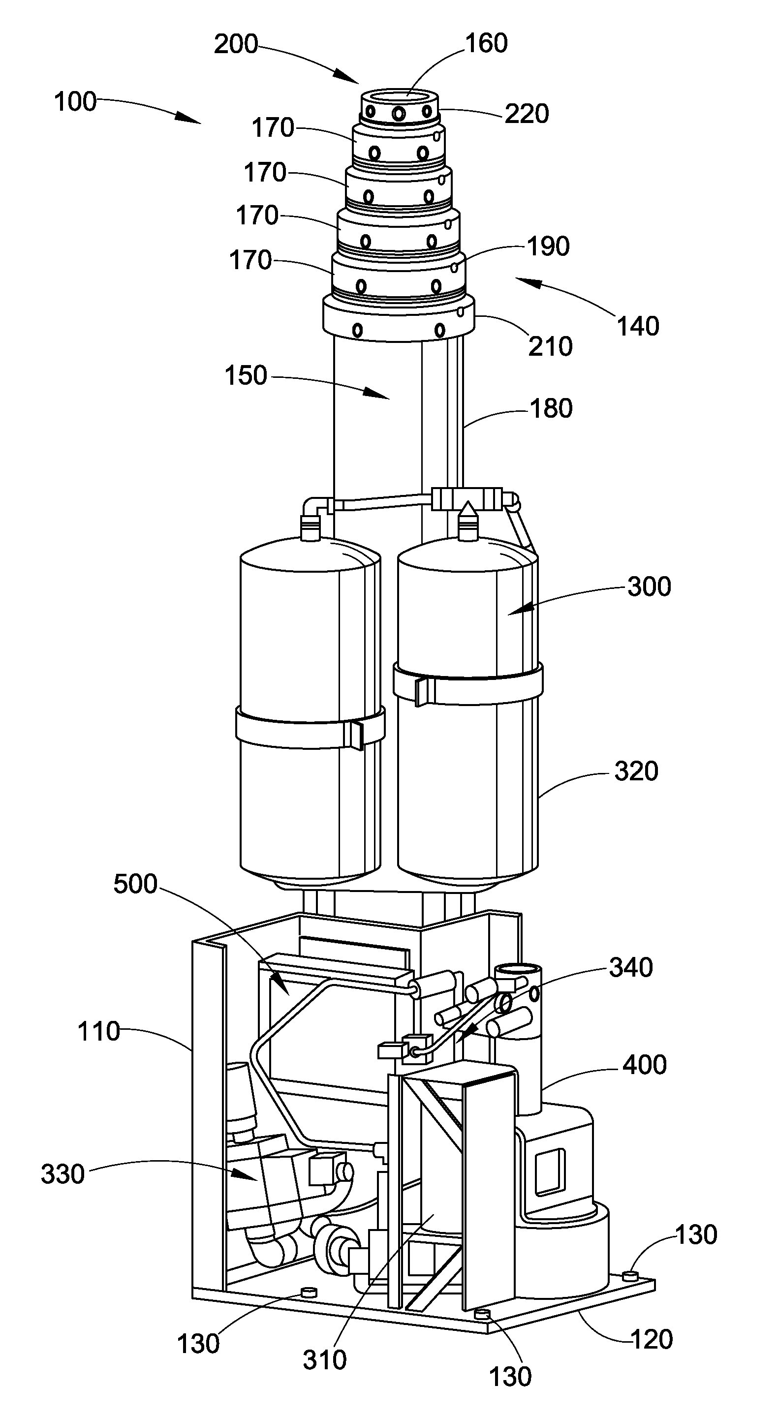 Rapid deployment and retraction telescoping mast system