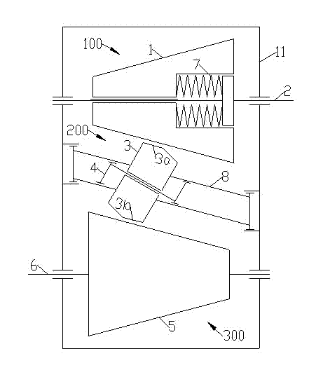 Long-conical and rolling-conical type stepless variable drive mechanism