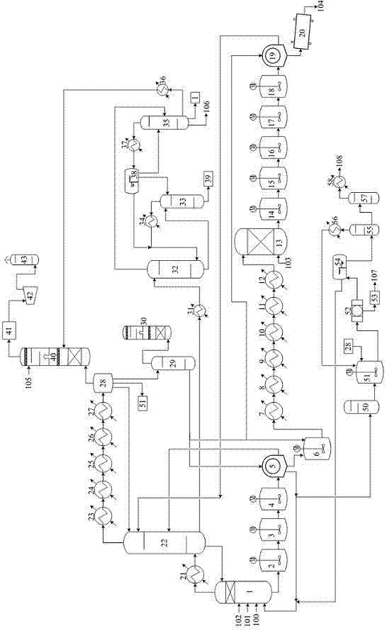 PTA production method and system with low energy consumption, material consumption and less waste discharge