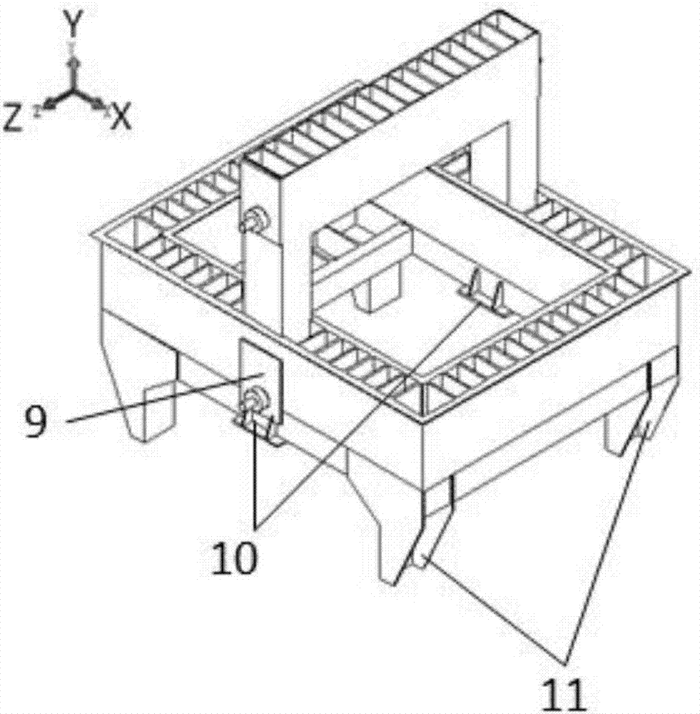 Counterweight loading vehicle of simulating single-axle straddle-type monorail half vehicle body